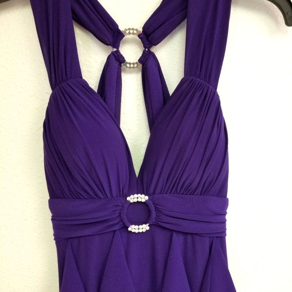 Betsy & Adam Formal Purple Maxi Dress Size 4